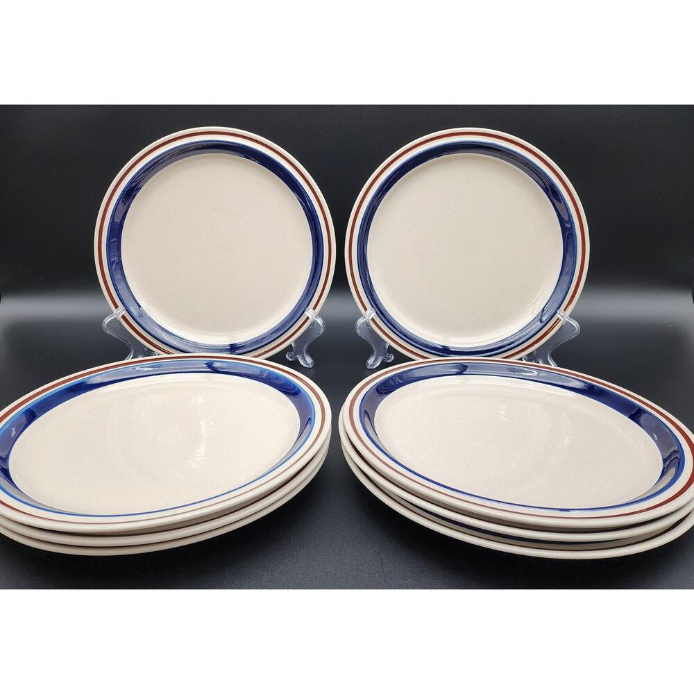 Vintage Japan Handpainted Stoneware by Contemporary Chateau 8pc Dinner Plate Set